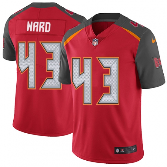 Youth Nike Tampa Bay Buccaneers #43 T.J. Ward Red Team Color Vapor Untouchable Limited Player NFL Jersey - Ujersey