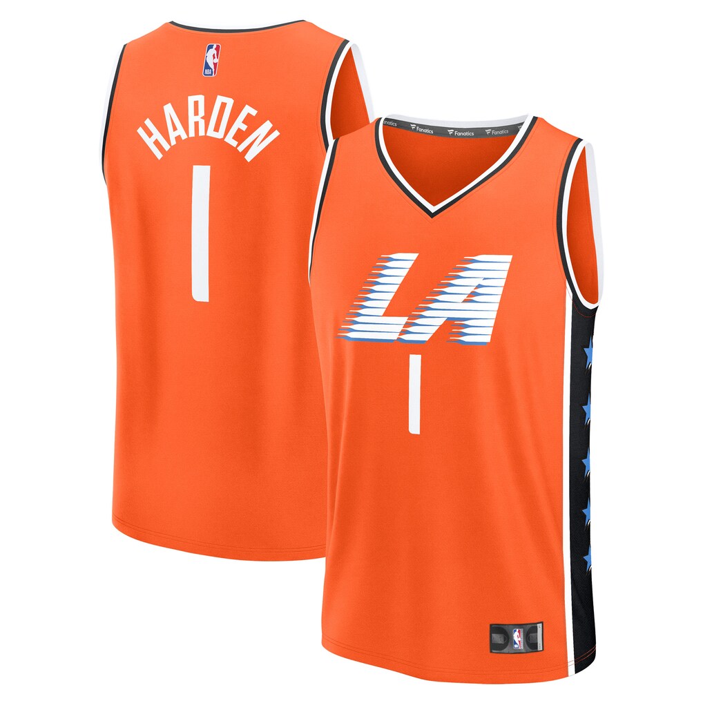 Youth LA Clippers James Harden Fanatics Orange 2025/26 City Edition Fast Break Jersey - ujerseystore