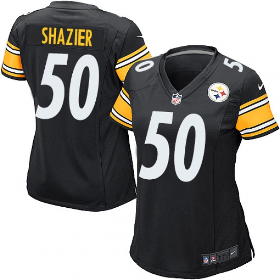Women's Nike Pittsburgh Steelers #50 Ryan Shazier Game Black Team Color NFL Jersey - Ujersey