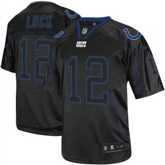 Youth Nike Indianapolis Colts #12 Andrew Luck Elite Lights Out Black NFL Jersey - Ujersey