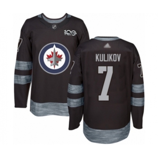 Men's Winnipeg Jets #7 Dmitry Kulikov Authentic Black 1917-2017 100th Anniversary Hockey Jersey - Ujersey