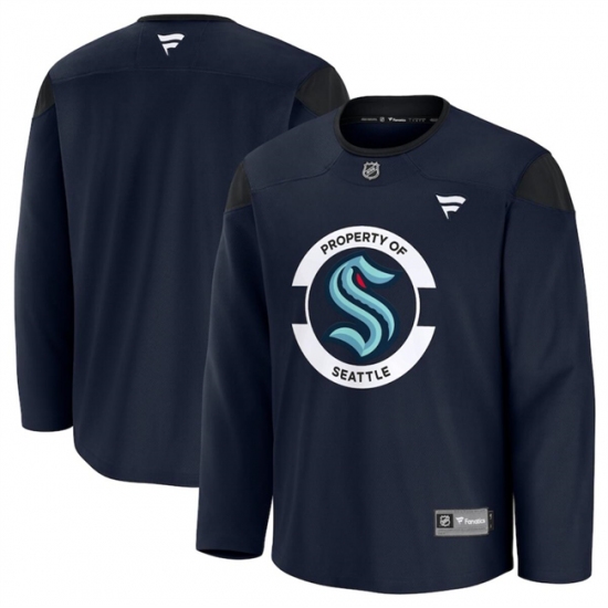 Men's Seattle Kraken Navy 2024-25 Team Practice Stitched Hockey Jersey - Ujersey