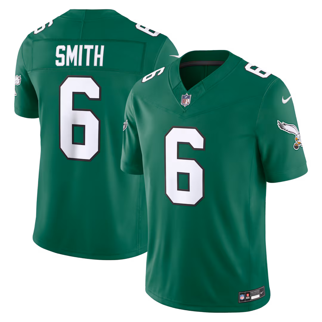 Men's Philadelphia Eagles DeVonta Smith Nike Kelly Green Alternate Vapor F.U.S.E. Stitched Limited Jersey