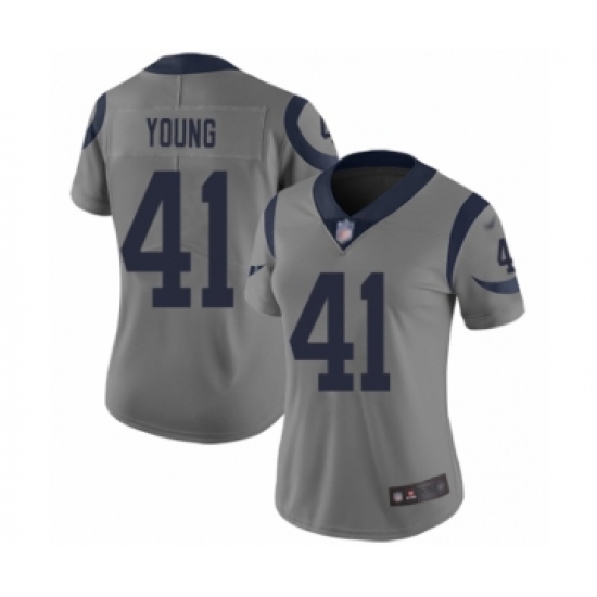 Women's Los Angeles Rams #41 Kenny Young Limited Gray Inverted Legend Football Jersey - Ujersey