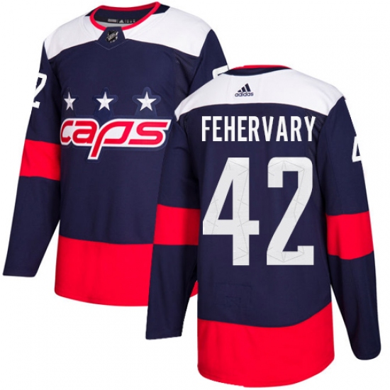 Youth Adidas Washington Capitals #42 Martin Fehervary Authentic Navy Blue 2018 Stadium Series NHL Jersey - Ujersey