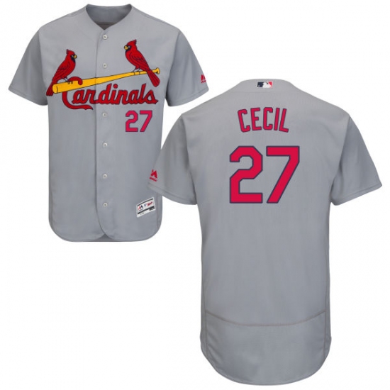 Men's Majestic St. Louis Cardinals #27 Brett Cecil Grey Flexbase Authentic Collection MLB Jersey - Ujersey