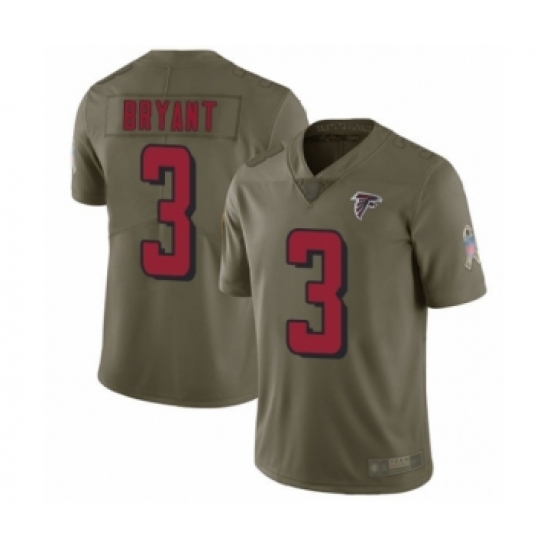 Men's Atlanta Falcons #3 Matt Bryant Limited Olive 2017 Salute to Service Football Jersey - Ujersey