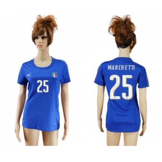 Women's Italy #25 Marchetti Home Soccer Country Jersey