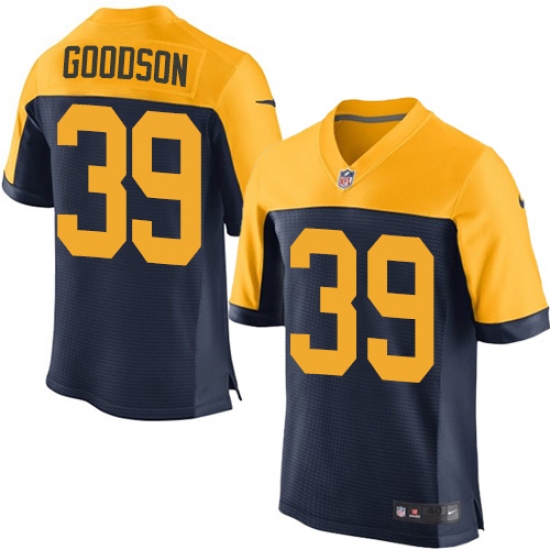 Men's Nike Green Bay Packers #39 Demetri Goodson Elite Navy Blue Alternate NFL Jersey - Ujersey