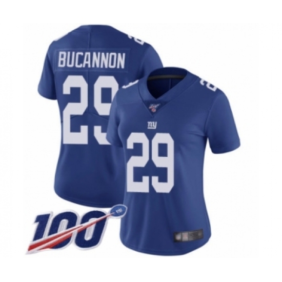 Women's New York Giants #29 Deone Bucannon Royal Blue Team Color Vapor Untouchable Limited Player 100th Season Football Jersey - Ujersey