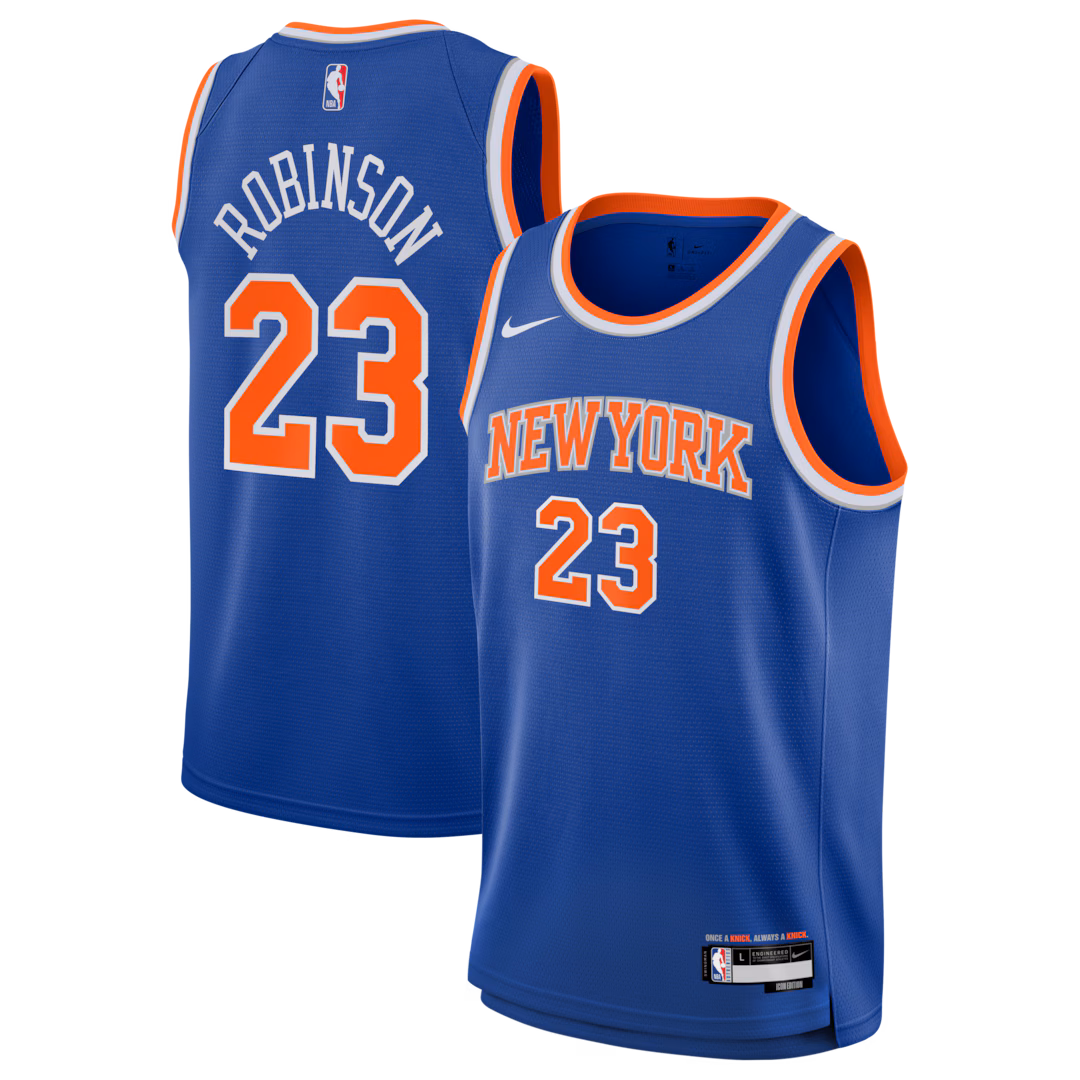 Youth New York Knicks Mitchell Robinson Nike Blue Swingman Jersey - Icon Edition - Ujersey