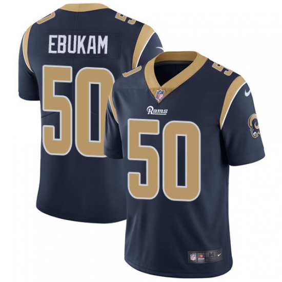 Men's Nike Los Angeles Rams #50 Samson Ebukam Navy Blue Team Color Vapor Untouchable Limited Player NFL Jersey - Ujersey