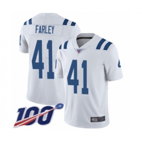 Men's Indianapolis Colts #41 Matthias Farley White Vapor Untouchable Limited Player 100th Season Football Jersey - Ujersey