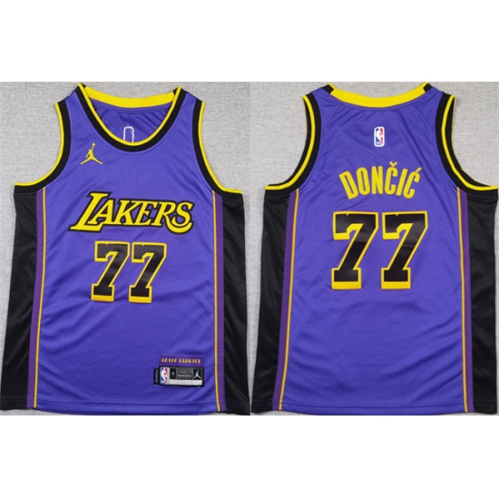 Youth Los Angeles Lakers #77 Luka Doncic Purple 2025 City Edition Stitched Basketball Jersey - Ujersey