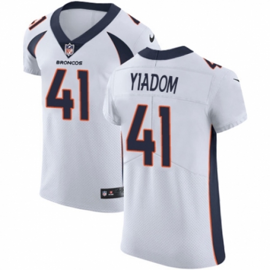 Men's Nike Denver Broncos #41 Isaac Yiadom White Vapor Untouchable Elite Player NFL Jersey - Ujersey