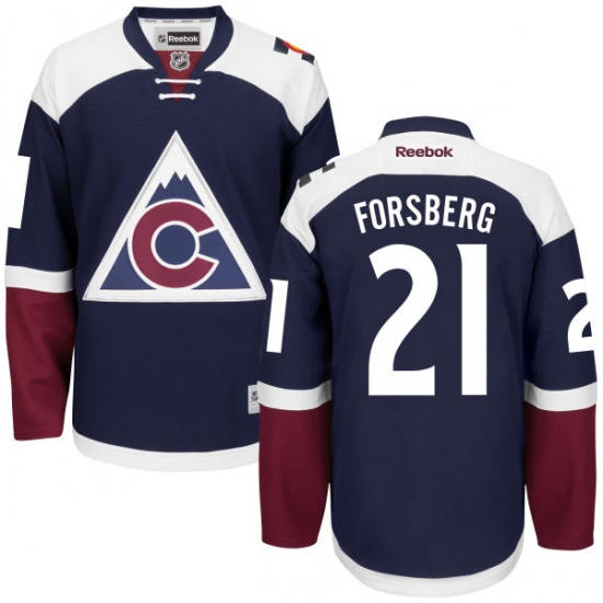 Women's Reebok Colorado Avalanche #21 Peter Forsberg Premier Blue Third NHL Jersey - Ujersey