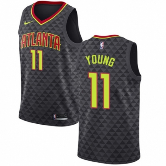 Women's Nike Atlanta Hawks #11 Trae Young Swingman Black NBA Jersey - Icon Edition - Ujersey