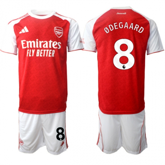 Men's Arsenal F.C #8 Martin degaard 2026 Red Home Soccer Jersey Suit