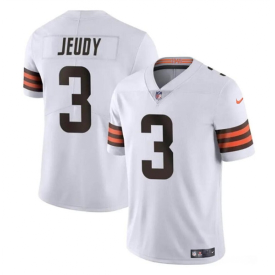 Men's Cleveland Browns #3 Jerry Jeudy White Vapor Limited Football Stitched Jersey - Ujersey