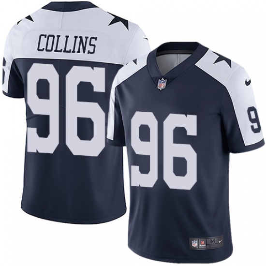 Men's Nike Dallas Cowboys #96 Maliek Collins Navy Blue Throwback Alternate Vapor Untouchable Limited Player NFL Jersey - Ujersey