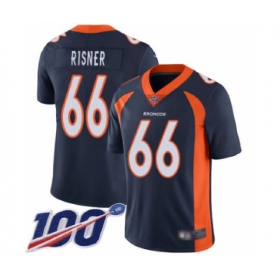 Men's Denver Broncos #66 Dalton Risner Navy Blue Alternate Vapor Untouchable Limited Player 100th Season Football Jersey - Ujersey