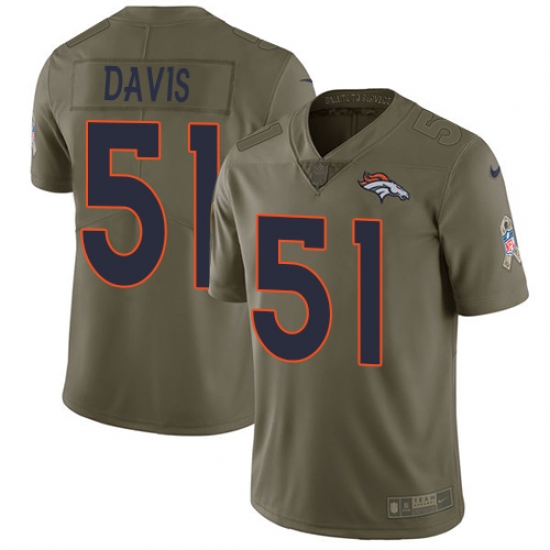 Men's Nike Denver Broncos #51 Todd Davis Limited Olive 2017 Salute to Service NFL Jersey - Ujersey