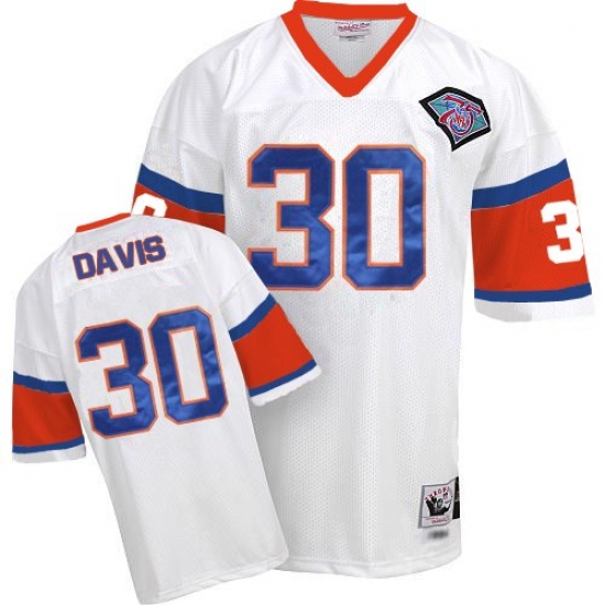 Mitchell And Ness Denver Broncos #30 Terrell Davis White Authentic Throwback NFL Jersey - Ujersey