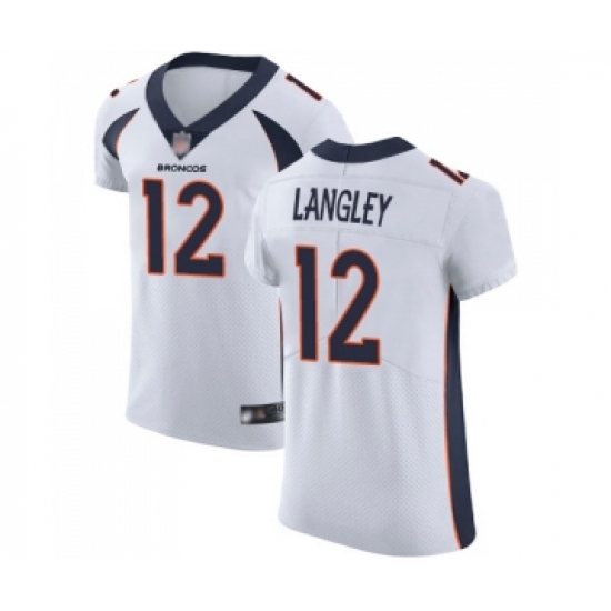 Men's Denver Broncos #12 Brendan Langley White Vapor Untouchable Elite Player Football Jersey - Ujersey