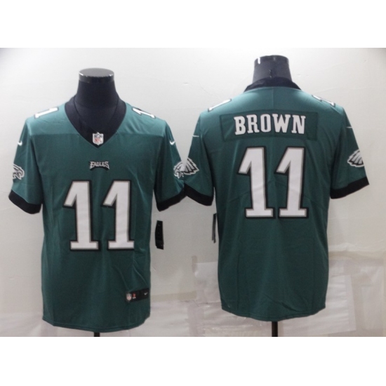 Men's Philadelphia Eagles #11 A. J. Brown Green Vapor Untouchable Limited Jersey - Ujersey