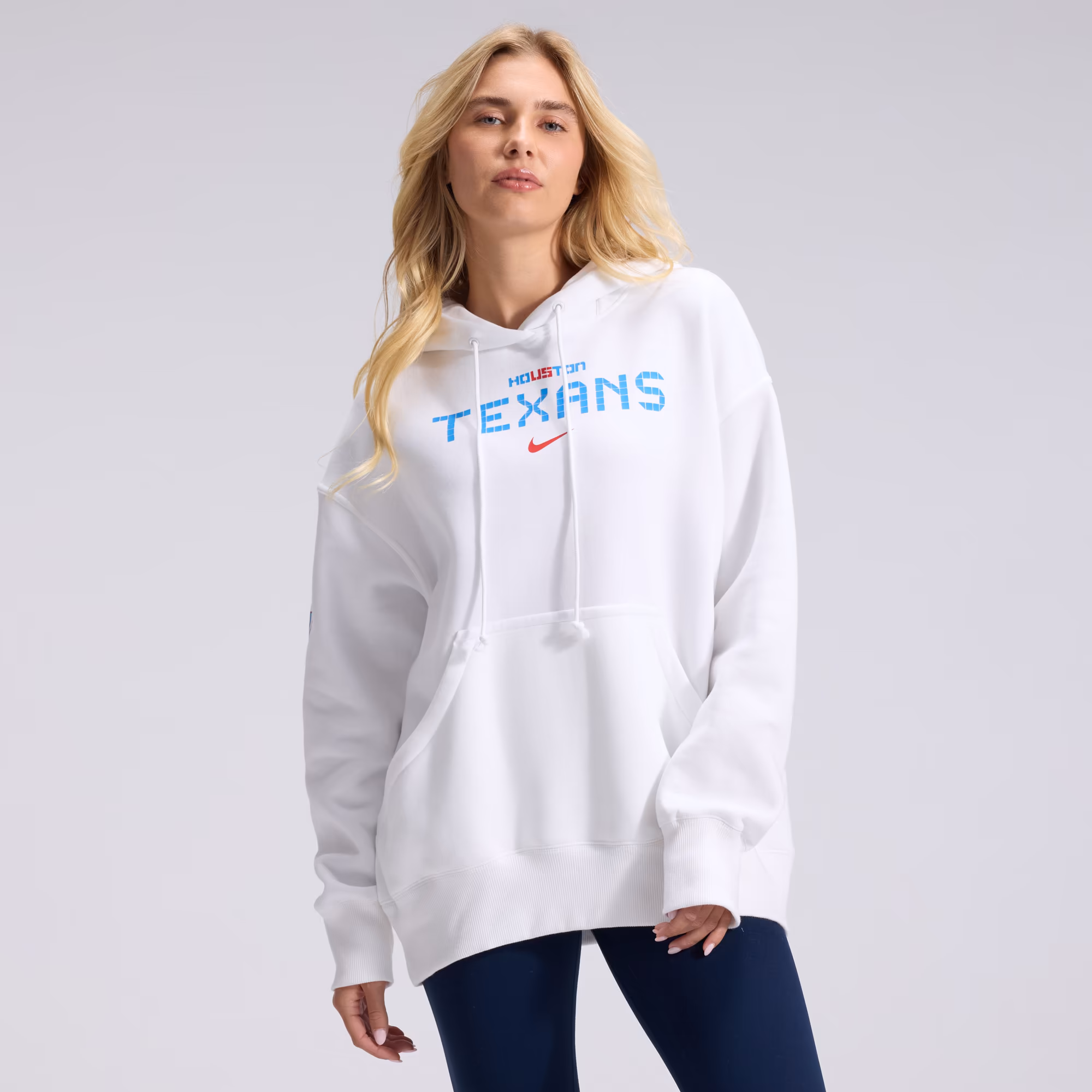 Women's Houston Texans  Nike White 2026 Rivalries Collection Oversized Pullover Hoodie - Ujersey Shop