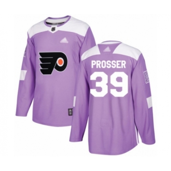 Men's Philadelphia Flyers #39 Nate Prosser Authentic Purple Fights Cancer Practice Hockey Jersey - Ujersey