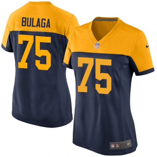 Women's Nike Green Bay Packers #75 Bryan Bulaga Limited Navy Blue Alternate NFL Jersey - Ujersey