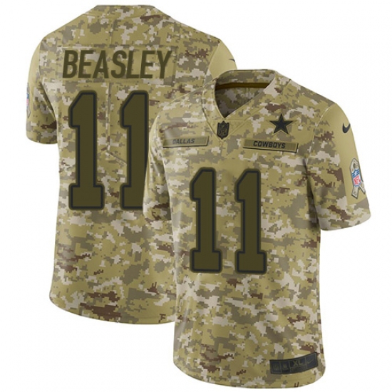 Youth Nike Dallas Cowboys #11 Cole Beasley Limited Camo 2018 Salute to Service NFL Jersey - Ujersey