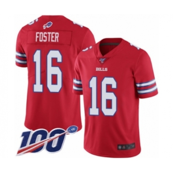 Men's Buffalo Bills #16 Robert Foster Limited Red Rush Vapor Untouchable 100th Season Football Jersey - Ujersey