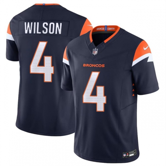 Men's Denver Broncos #4 Zach Wilson Navy 2024 F.U.S.E. AlternateVapor Limited Football Stitched Jersey - Ujersey
