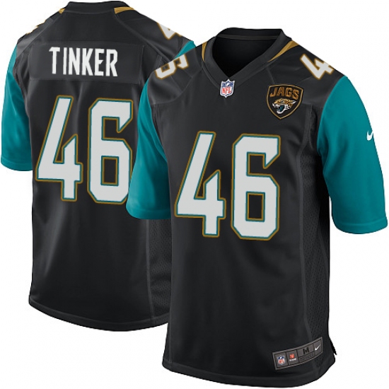 Men's Nike Jacksonville Jaguars #46 Carson Tinker Game Black Alternate NFL Jersey - Ujersey