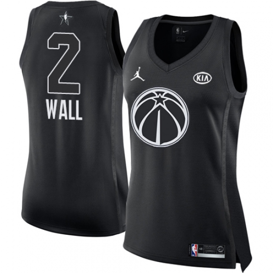 Women's Nike Jordan Washington Wizards #2 John Wall Swingman Black 2018 All-Star Game NBA Jersey - Ujersey