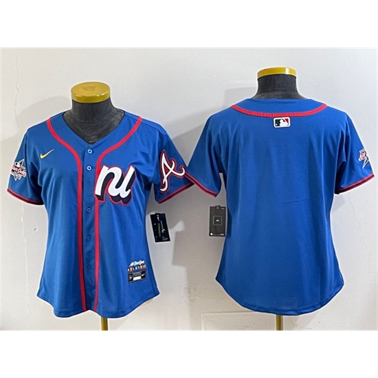Youth National League Atlanta Braves Blank Blue 2025 All-Star Edition Limited Stitched Baseball Jersey - Ujersey