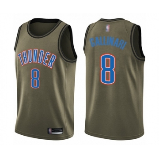 Youth Oklahoma City Thunder #8 Danilo Gallinari Swingman Green Salute to Service Basketball Jersey - Ujersey