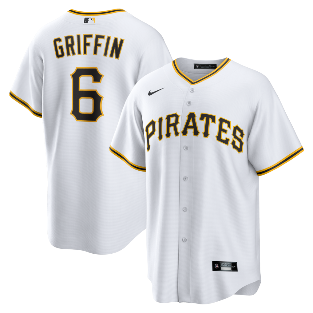 Men's Pittsburgh Pirates Konnor Griffin Nike White Home Replica Jersey - Vujersey Los Angeles Rams