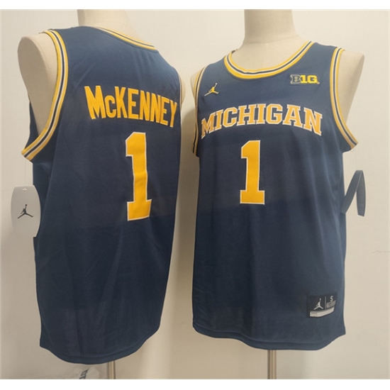 Men's Michigan Wolverines #1 Trey McKenney Navy 2026 Vapor Limited Stitched Football Jersey - Ujersey
