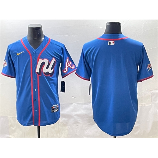 Men's National League Atlanta Braves Blank Blue 2025 All-Star Edition Limited Stitched Baseball Jersey - Ujersey
