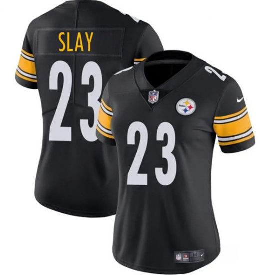 Women's Pittsburgh Steelers #23 Darius Slay Black 2025 Vapor Untouchable Limited Football Stitched Jersey(Run Small) - Ujersey