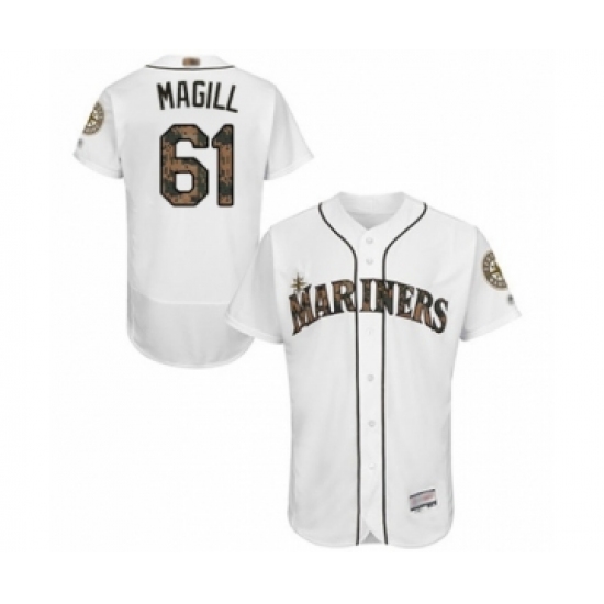 Men's Seattle Mariners #61 Matt Magill Authentic White 2016 Memorial Day Fashion Flex Base Baseball Player Jersey - Ujersey