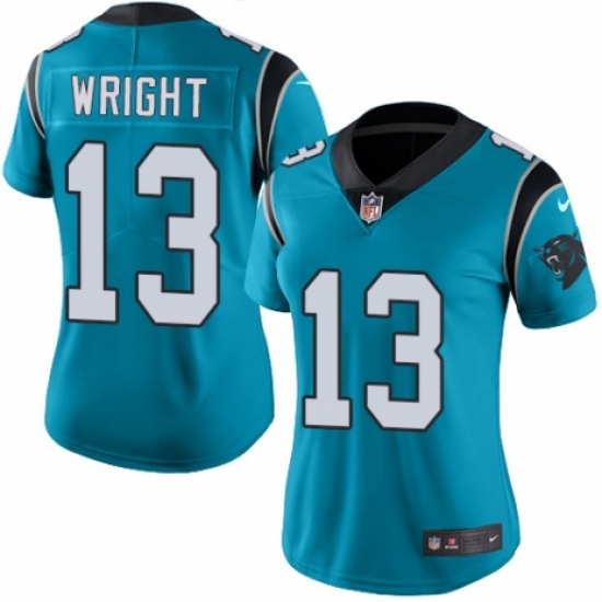 Women's Nike Carolina Panthers #13 Jarius Wright Blue Alternate Vapor Untouchable Limited Player NFL Jersey - Ujersey