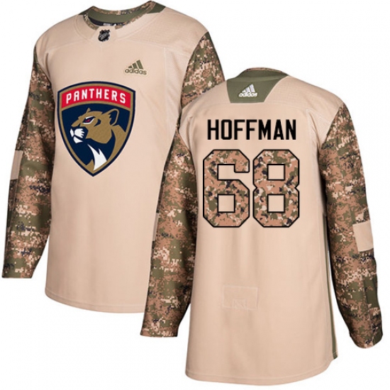 Men's Adidas Florida Panthers #68 Mike Hoffman Authentic Camo Veterans Day Practice NHL Jersey - Ujersey