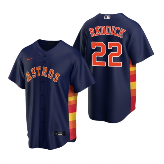 Men's Nike Houston Astros #22 Josh Reddick Navy Alternate Stitched Baseball Jersey - Ujersey