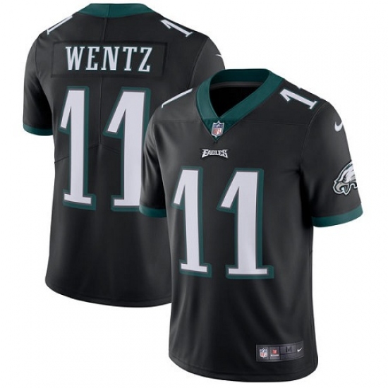 Youth Nike Philadelphia Eagles #11 Carson Wentz Black Alternate Vapor Untouchable Limited Player NFL Jersey - Ujersey