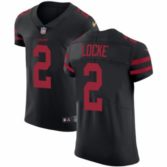 Men's Nike San Francisco 49ers #2 Jeff Locke Black Alternate Vapor Untouchable Elite Player NFL Jersey - Ujersey