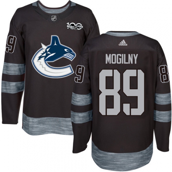 Men's Adidas Vancouver Canucks #89 Alexander Mogilny Premier Black 1917-2017 100th Anniversary NHL Jersey - Ujersey